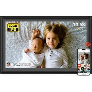 Frameo 15.6 Inch Large Digital Photo Frame, Digital Picture Frame WiFi, IPS   Screen, 32GB Storage, Photo Frame with Auto-Rotate  Share Photo/Video Sharing via Frameo App,  for Mom