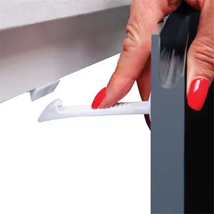 Dreambaby  White Plastic Adhesive Cabinet & Drawer Latches - Pack of 4