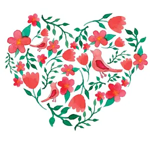 Floral Heart Cocktail Napkins