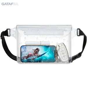 Waterproof Fanny Pack Triple Seal Dry Bag, Touch Sensitive Waterproof Phone Pouch, Lightweight Leakproof Storage Bag, Portable Outdoor Accessory for Beach Kayaking Boating Fishing Travel Daily Use