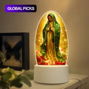 Guadalupe Virgin Prayer Lamp, USB-Powered Warm Light for Religious Home Decor, Baptism and Spiritual Atmosphere #GLOBAL PICKS