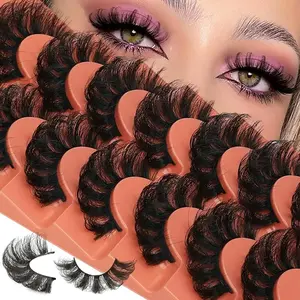 17mm Full Fine Stripe Design, 7 Pairs Fluffy 8D False Eyelashes, Dramatic Volume for Stunning Eyes and All-Day Wear
