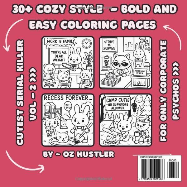 Cutest Serial Killers at the Office: A Bold & Easy Coloring Book of Adorable Corporate Murder: 30+ Illustration Of Stress relief for adults with cute ... homicidal (CUTEST SERIAL KILLER SERIES -) Paperback