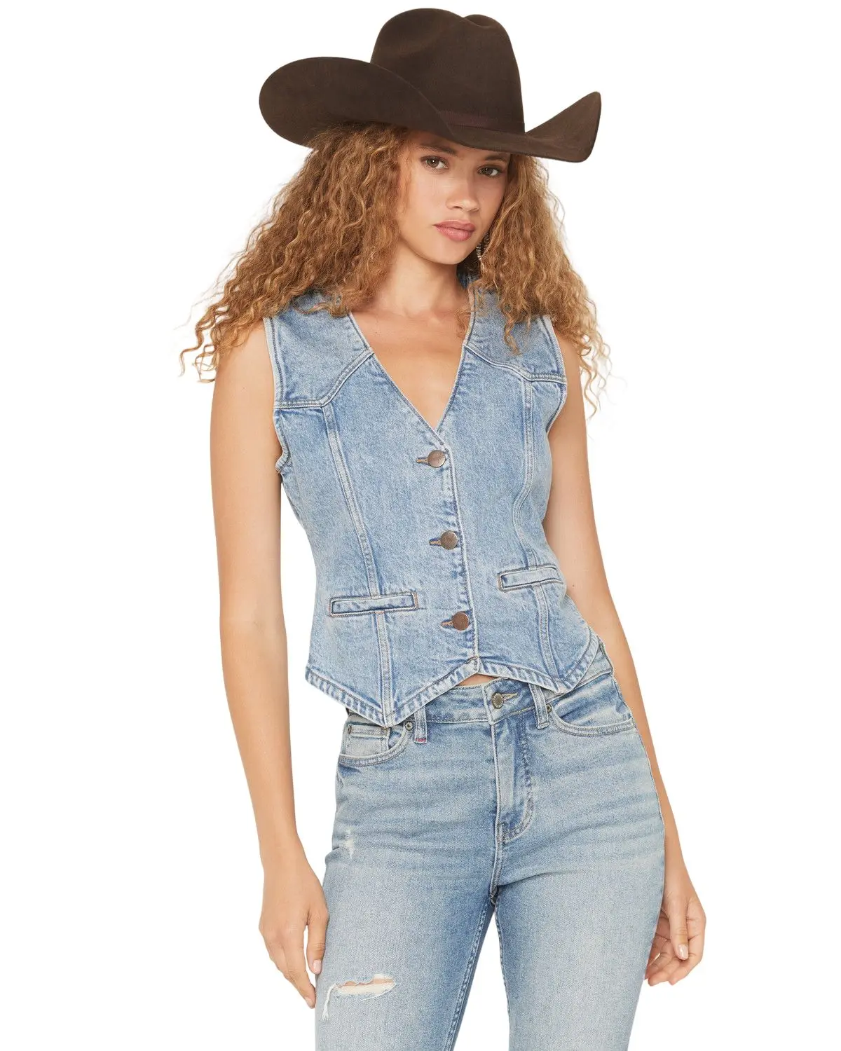 Wrangler Women's Retro Women'S Light Wash Denim Vest - 112375234
