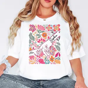 Comfort Colors Custom Mom And Daughter Shirt, Personalized Mother Daughter Shirt, Pinky Promise Shirt, Mother's Day Gift for Mom Mama Family Love Shirt for Her