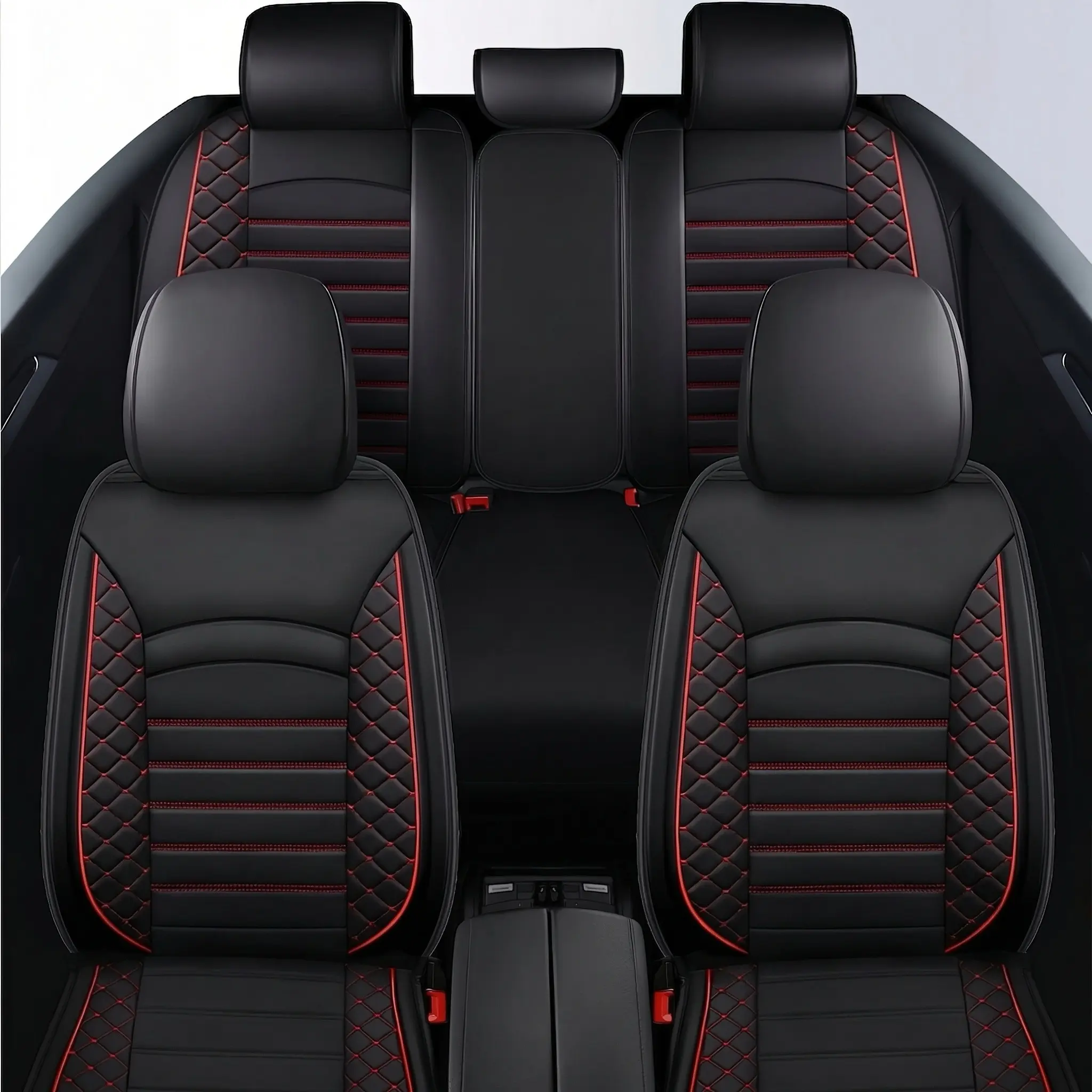 Waterproof Car Seat Covers Full Sets, Universal Fit Seat Covers for Cars,PU Leather Seat Cover Set Full Sets, Interior Covers for Auto SUV,Vans,sedans, Trucks Decor