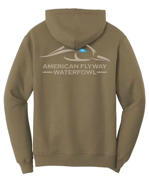 AF Waterfowl Solid Logo Male Long-Sleeve Preshrunk Blend Cotton-Spandex Pullover Hoodie - Stylish Tops with Hood, Front Pockets for Professional Sports, Outdoors