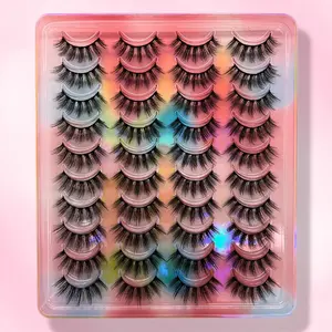 False Eyelashes, 20 Pairs Individual Lashes Clusters Faux Cluster Lashes for Lashes Extensions, High Quality Eyelashes, Volumized Fake Eyelash Set for Women Eye Makeup Enhancement, Eyelash Extensions Kit, Cosmetic, Diy Daily Eyelashes, Falsies Eyelashes