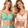 Oeak Women Jelly Bras Seamless No Underwire Scalloped  Bras Soft Wireless Comfort Bralettes Full Coverage Everyday Bra Womenswear Adjustable