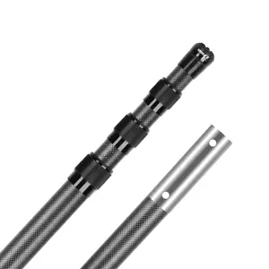 DOBEN Carbon Fiber Pool Pole, Professional Ultralight Pool Poles 3.7/4.6 to 12/15 FT, Telescoping Lightweight Pool Cleaning Pole, Heavy Duty Pool Pole for Skimmer Net, Brush, Vacuum Head 12FT/15FT