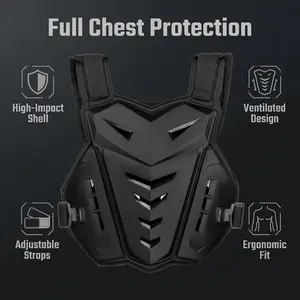 Motocross Armor Jacket Protective Chest Gear For Motorcycle Riders Impact Resistant Protective Body Armor For Off Road Racing Motorbike Riding Ice Sports Extreme Sports Hiking Mountaineering Camping Outdoor Adventure Activities Wear Resistant Breathable F