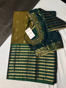 Mangalgiri Pattu Green Soft Silk Saree