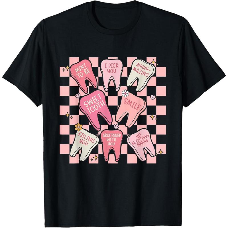 Dental Valentines Cute Teeth Hugging Heart Dentist T-Shirt