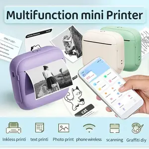 Portable Wireless Mini Printer, Compact Photo Label Printer, Ideal for Photos Labels Notes, Perfect Holiday Gift, Easy to Use