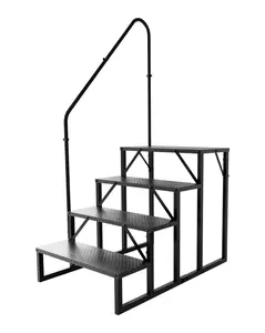 RV Steps with Handrail｜4 Step Hot Tub Spa Steps｜Update 3.0 Outdoor RV Stairs with Anti-Slip Pedals｜RV Ladders for Travel Trailers｜Heavy Duty Camper Steps for Camper, Porch, Spa