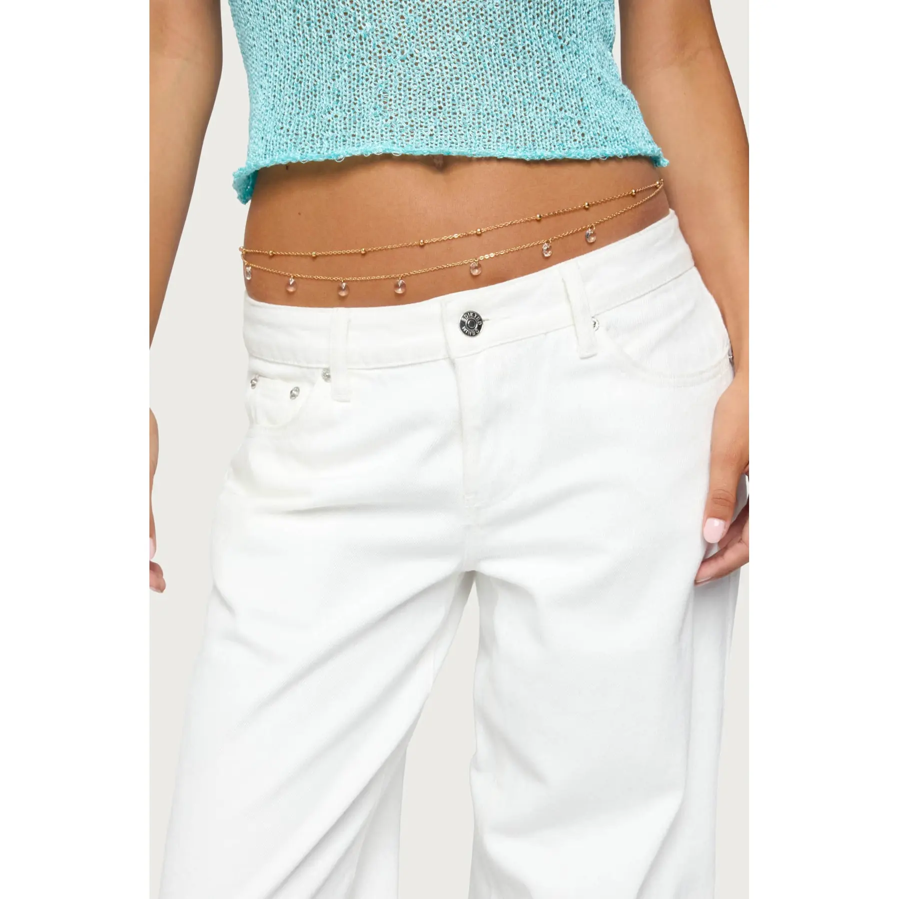 Gem & Bead Double Belly Chain Gem & Bead Double Belly Chain