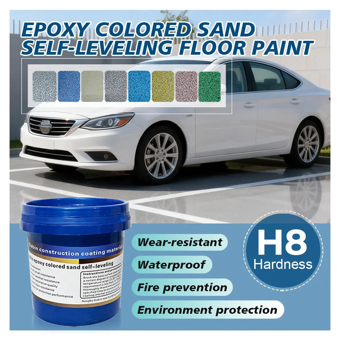Epoxy Colored Sand Floor Coating, Vibrant Durable-and-Sturdy Epoxy Paint for Home Renovation, No-Fading High-End Camera Care Surface Protection Accessory