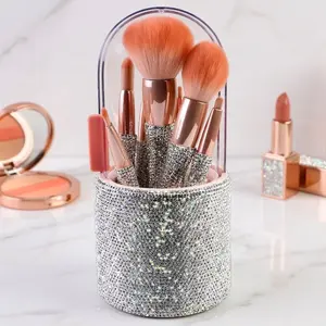 Professional Makeup Brush Set for Beginners, Full Kit with Detachable Heads & Magnetic Storage. Easy Application, Anti-Bacterial, Travel-Friendly. Ideal for Foundation, Blush, Contour, Powder & Highlighter.