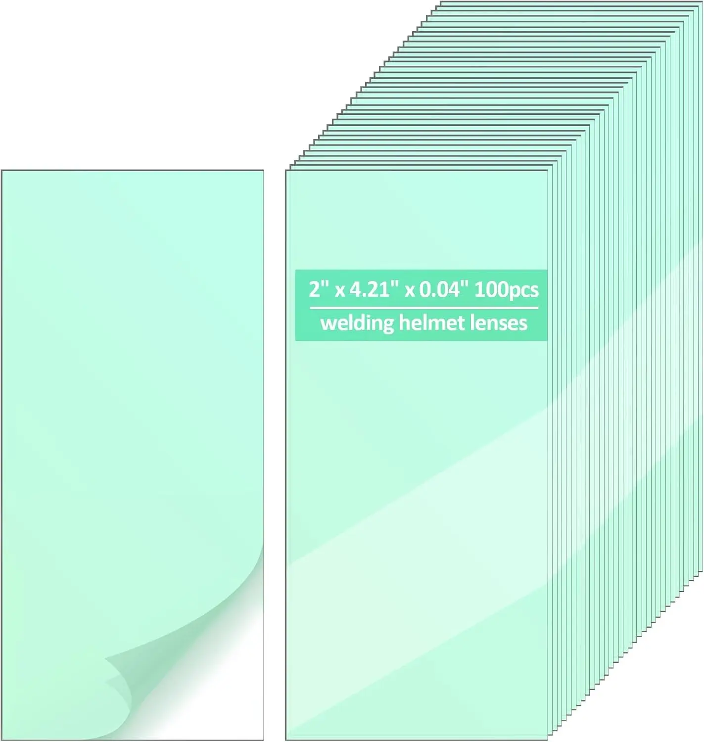 Tucnoeu 100pcs Welding Lens 2x4.21x0.04Inch Transparent Welding Lens for Hood Accessories - Clear Replacement for Weldings Helmet
