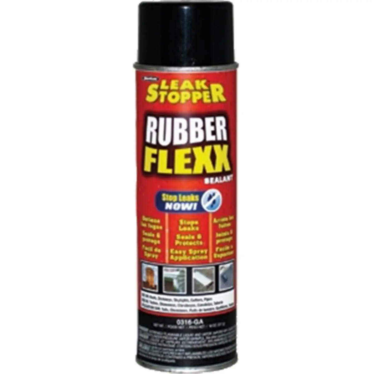 212 MAIN 0316-GA 18 oz. Black Rubber Flex Leak Stopper Spray Sealant, Adhesive for Home Improvement Roofing & Flooring Building Supplies