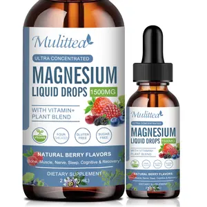Magnesium Glycinate Liquid Drop - Triple Absorption Supplement to Support Nerves, Sleep, Calm, Heart, Muscles -Sugar Free with Potassium, L-Theanine, Sea Moss，Vitamin B,C,D3, K2