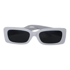 Unisex Trendy Tinted Lens Pure White Plastic Frame Fashionable Gift for Her & Him Stylish Sunglasses