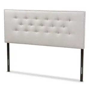 212 MAIN Windsor Modern & Contemporary Greyish Beige Fabric Upholstered Tufted King Size Headboard, Adjustable Upholstered Headboard (Model BBT6691-Greyish Beige-King HB-H1217-14), Upholstered Tufted Headboard