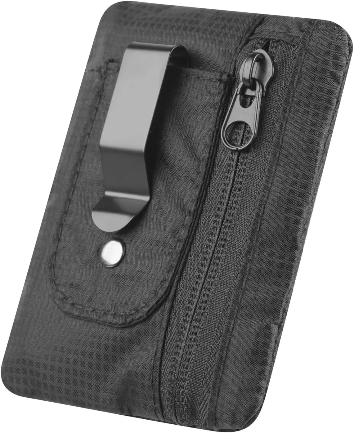 KOSMCCO RFID Blocking Clip Stash Pocket, Compact Hidden Travel Belt Wallet for Cards & Cash - Slim Pickpocket-Proof Design for Everyday Carry, Black