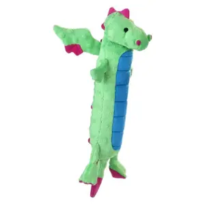 Skinny Dragons w/Chew Guard Plush Green Dog Toy