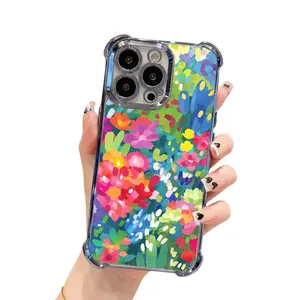 Florals...for Spring for iPhone Case Colorful floral patternsTrendy Design, Unique Gift, For iPhone 16 15 14 13 12 11 Pro Max Plus Four Corners Cushion Phone Case#IPHUA2