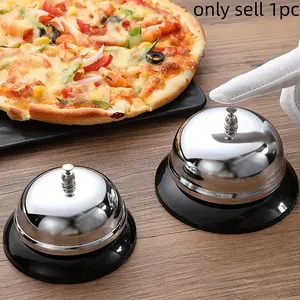 Stainless Steel Service Bell, Battery-Free Hand Press Call Bell, Restaurant Front Desk Kitchen Order Bell, Desktop Cashier Tray Bell, Metal Alert Indicator, Kitchen Gadgets