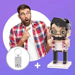 Full Body Customizable 1 Person Custom Brick Figures with Key Chain Brick Me Figures Funny Boy