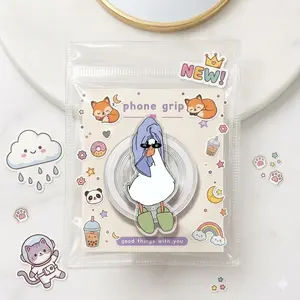 Sassy Bird Phone Grip – Cute Cartoon Duck in Cloak, Funny Kawaii Phone Holder for Teens & Students