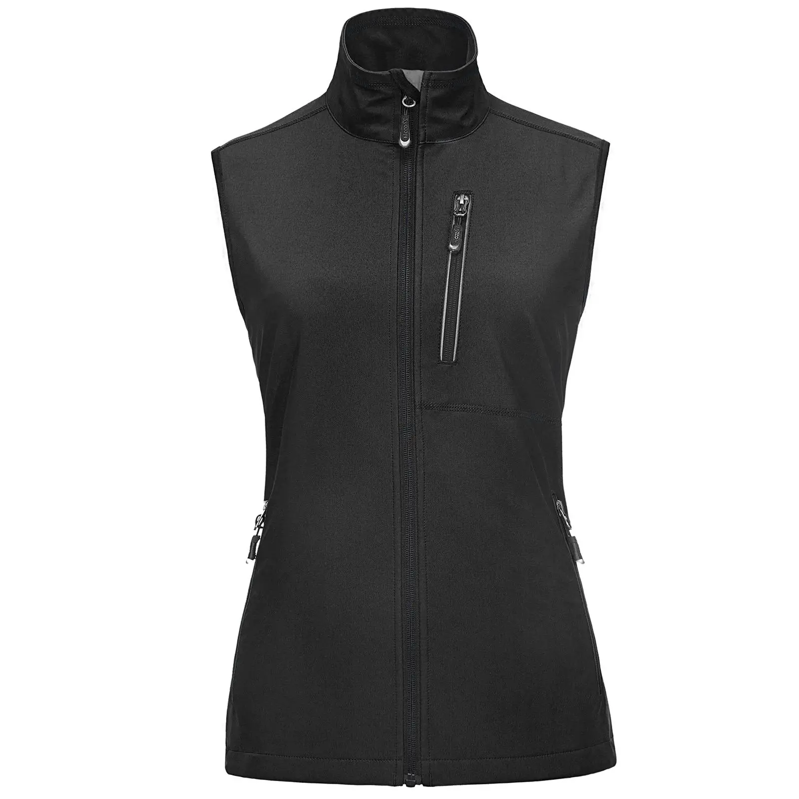 33,000ft Women's Lightweight Softshell Vest Outerwear, Windproof Reflective Sleeveless Jacket for Running Golf Cycling Hiking