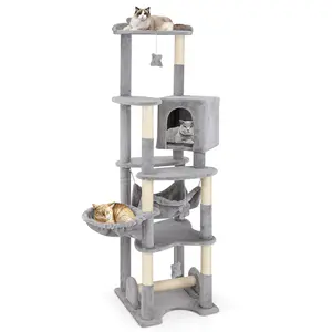 COSTWAY - 69 Inch Multi-level Cat Tree with Top Perch and Cozy Condo