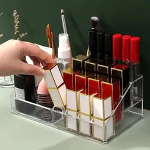 1pc Desktop Cosmetic Organizer Box, Transparent Drawer, Multi-Layer Lipstick Rack, Room Storage Shelf, Versatile Personal Item Holder