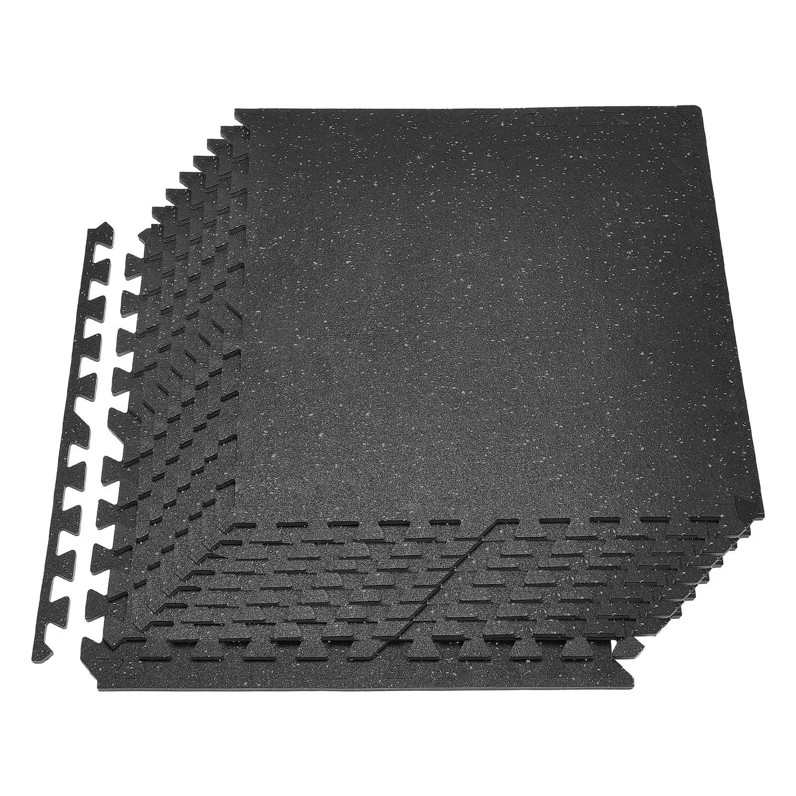 VEVOR Interlocking Puzzle Exercise Mat Set, 12 PCS 24x24x0.4 in High-Density EVA+Rubber Foam Tiles with Gray Dots, Tear-Resistant Flooring for Home Gyms, Shock Reduction & Floor Protection