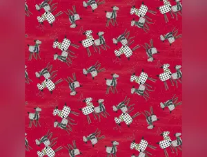 It's Christmas Time | Plaid Reindeer Red by Lisa Kennedy for Blank Quilting | 3472-88