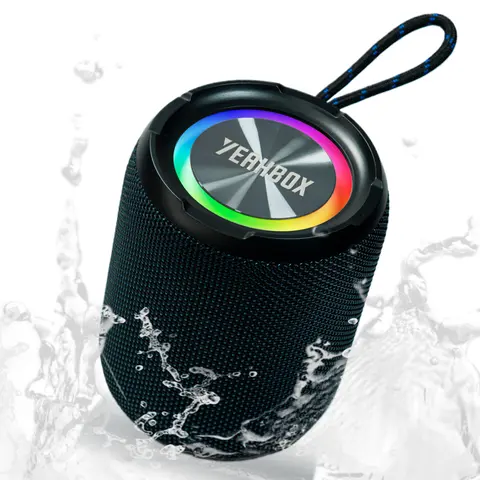 YEAHBOX 40W Electronic Bluetooth Connectivity Speaker - IPX7 Waterproof Portable Speaker, LED Lights, AUX/TF/USB Inputs, 5V 1A, for Outdoor & Party Use (Audios Device for Travel)