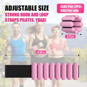 Wrist & Ankle Weights for Women, Wearable Strong Arm & Leg Weights Set of 2(1Lbs Each), Adjustable Ankle Weights for Walking Yoga Dance Barre Gym Exercise Pilates Running