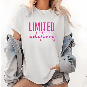 LIMITED EDITION Print Crew Neck T-Shirt, Casual Short Sleeve T-Shirt For Spring & Summer, Women'S Clothing