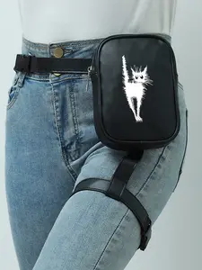 Cat Print Leg Bag, Zipper Belt Bag, Zipper Fanny Pack, Multifunctional Tactical Waist Pack, Adjustable Strap Casual Bag, Unisex Design, Ideal for Outdoor Activities