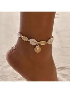 Bohemian Beach Sandal Bracelet - Simple and fashionable shell bracelet made by hand for ladies' footwear accessories