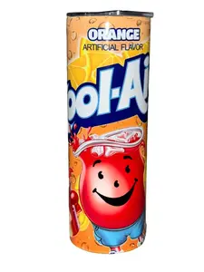 Orange Kool-Aid - 20oz oz 20 oz. 20oz. - Skinny Straight Sublimation Tumbler - Amy's Tumbler Junkies - Your Favorite Tumbler Shop!