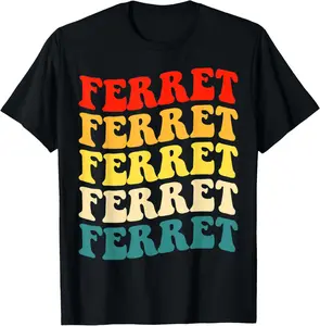 100% Cotton Unisex Ferret T-Shirt Regular Fit Casual Street Fashion Short Sleeve Round Neck for Daily Wear Summer Top