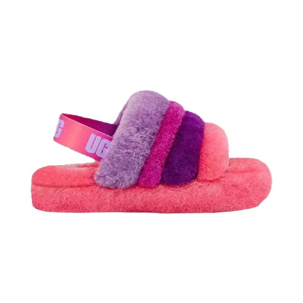 UGG Fluff Yeah Slide Pink Purple Rainbow (1120075K-PPRB)