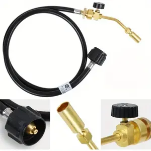 Propane Torch Welding Torch – Soldering Torch & BBQ Torch with Regulating Valves & Hose, Welding Tool Easy Install Easy to Use, Adjustable Flame for Jewelry, Copper Pipe, Crème Brûlée & More