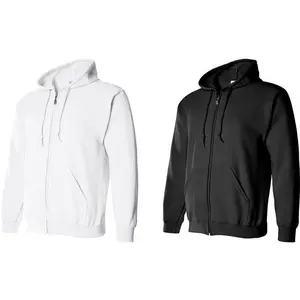 Lightweight Casual Black and White Full Zip Up Hoodie