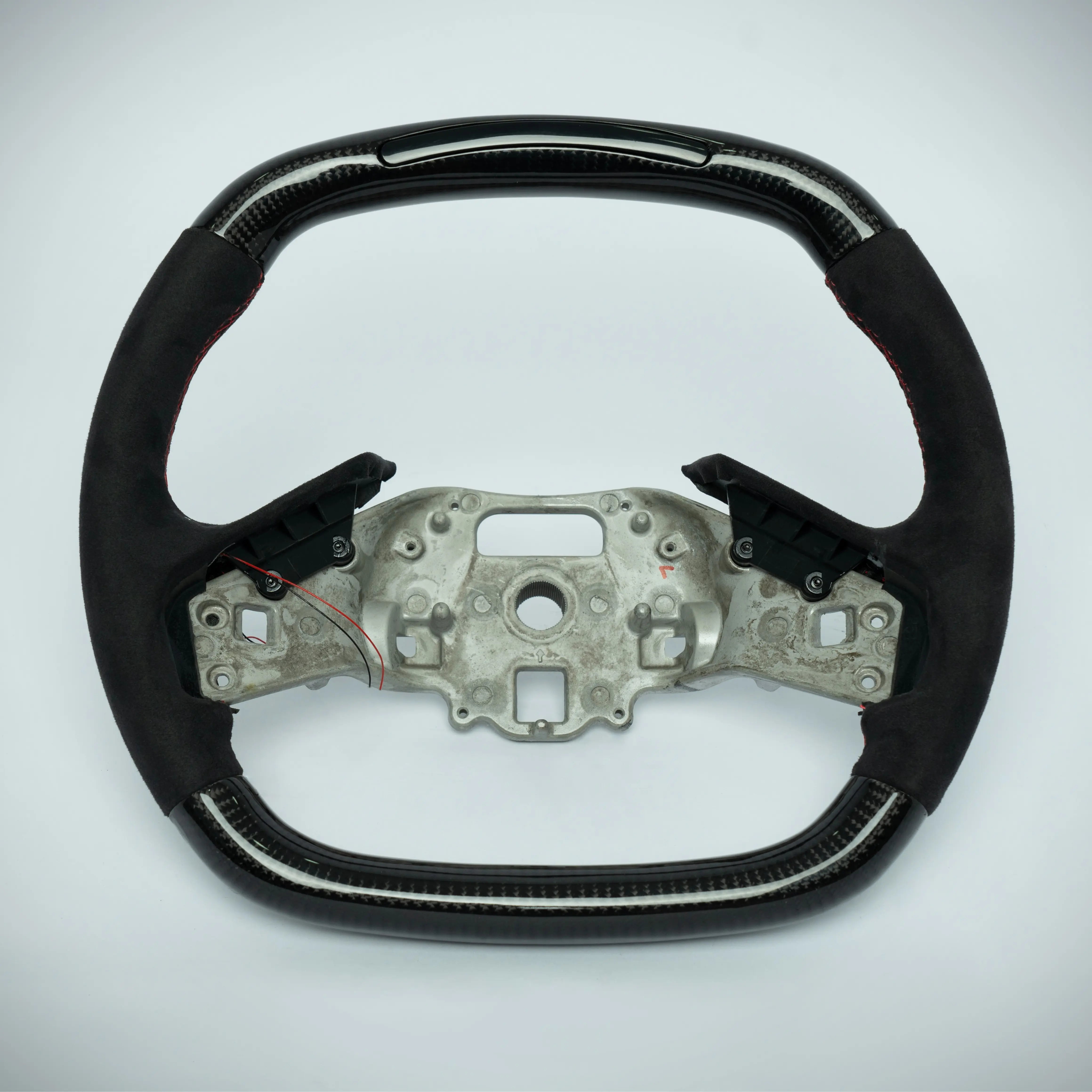 Vehicle-Specific Fit C8 Corvette 2020+ Carbon Fiber Steering Wheel with Suede Grip and LED Shift Light Setup