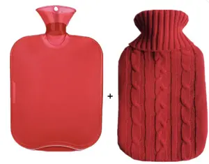 2 L Hot Water Bottle with Knit Cover